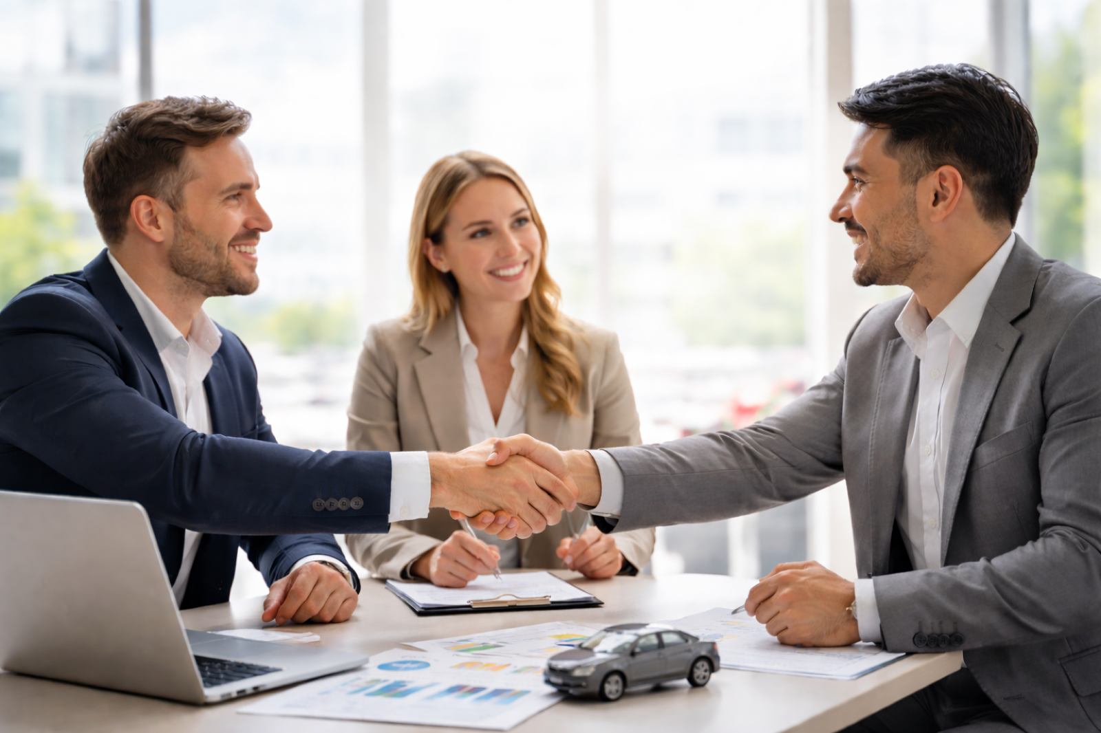 Our team meeting a business partner
