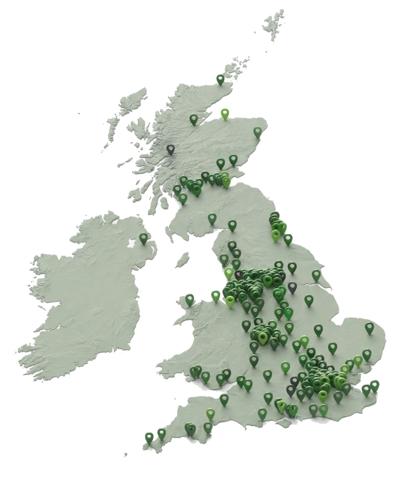 Map of our UK repair and depot network